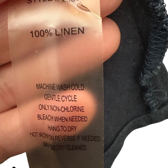 Soft Surroundings Navy Blue 100% Linen Button Up Tunic Top Size S - Picture 3 of 7